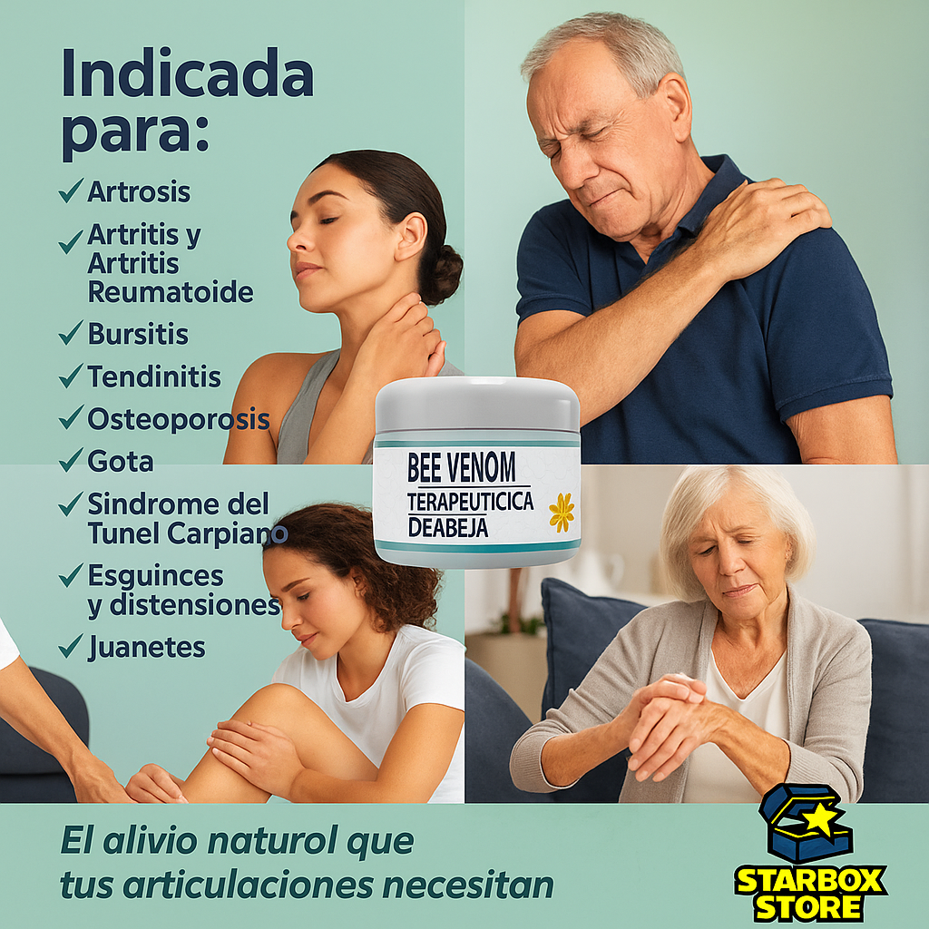 Crema terapéutica con veneno de abeja 🐝 ¡Donde duele, actúa. Donde frena, libera!